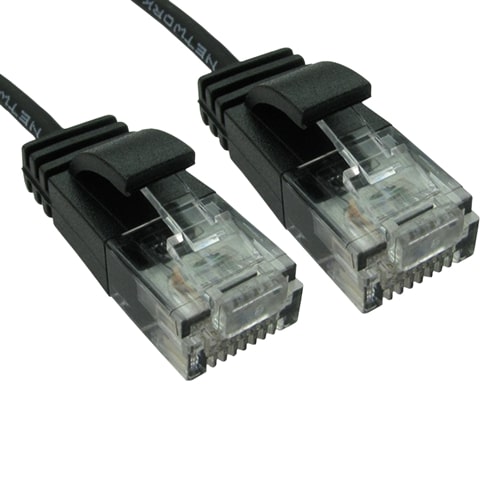 EssCable ERSLIM-100HK-10X CAT6 Slim Black 0.25m Ethernet Patch Cable Ten Pack