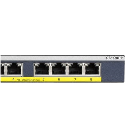 Netgear ProSAFE FlexPoE 8-Port Unmanaged Gigabit PoE+Switch (123W)