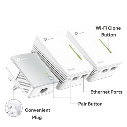 TP-Link TL-WPA4220T KIT AV600 2.4Ghz WiFi 4 Powerline/HomePlug WiFi