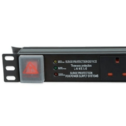 6-Way 1U 19-inch Horizontal Rackmount PDU W/ Surge Protection